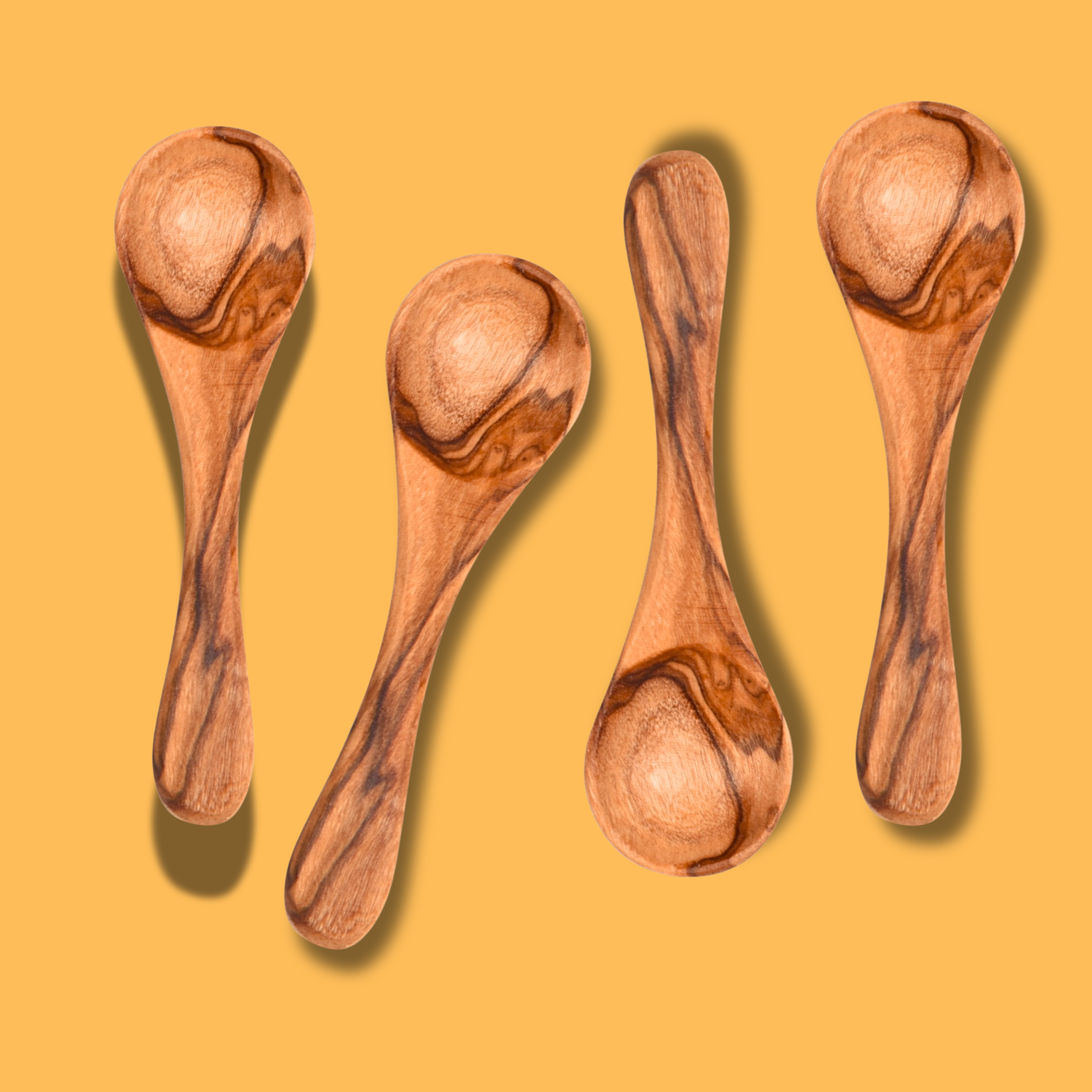 Mini-Gewürzlöffel aus Olivenholz, 7 cm – 6er-Set