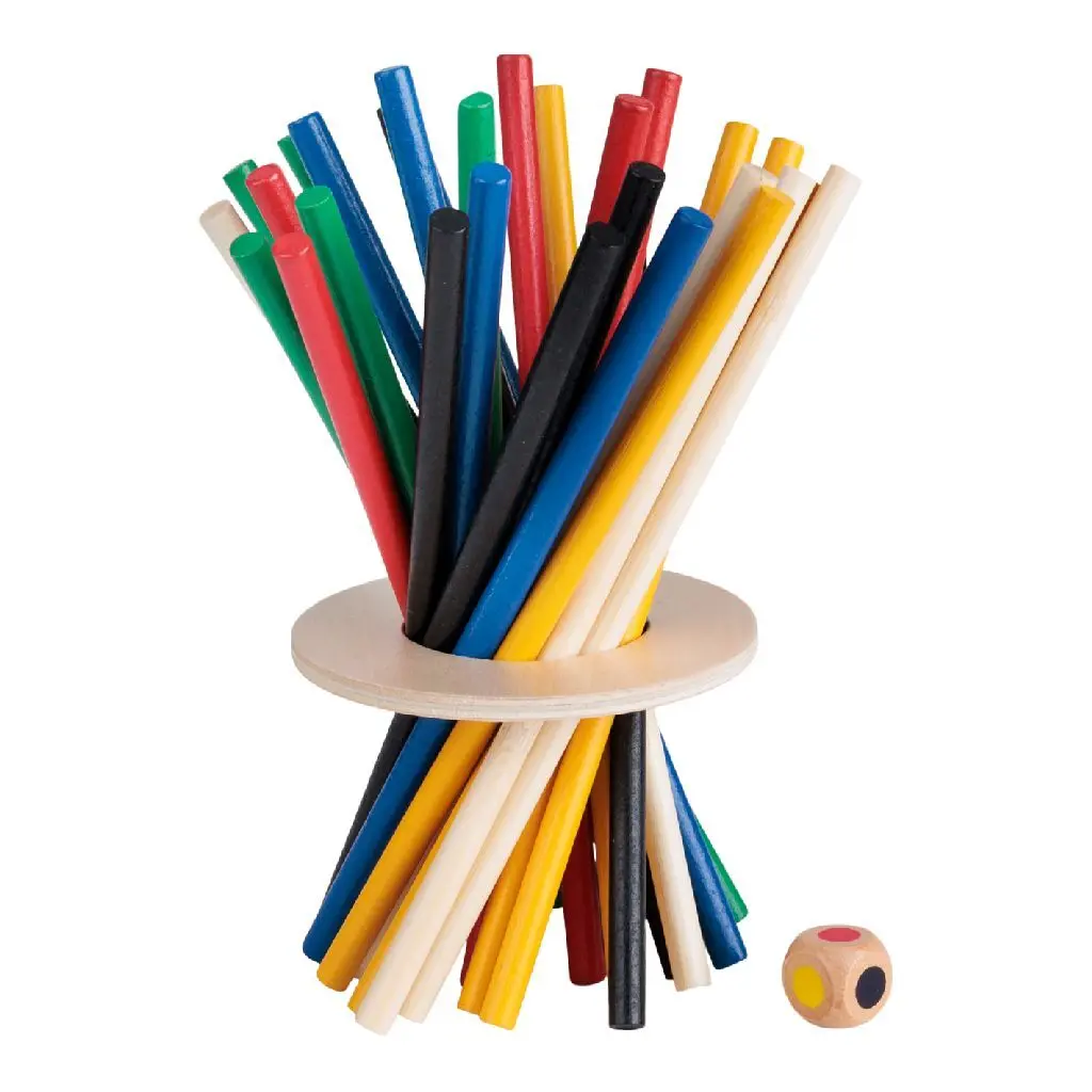 MGM GAMES - Jeu De Mikado Géant Multicolore 140789 - 41 Bâtonnets En Bois FSC - Idéal Enfant Et Adulte - 50 Cm X 10 Cm Cadeau Anniversaire Enfants