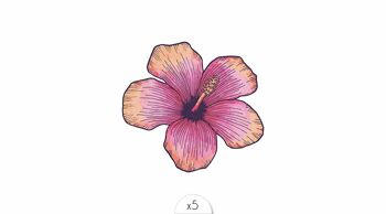 Tatouage éphémère : Fleur d'hibiscus x5 1