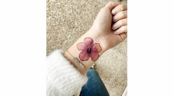 Tatouage éphémère : Fleur d'hibiscus x5 2