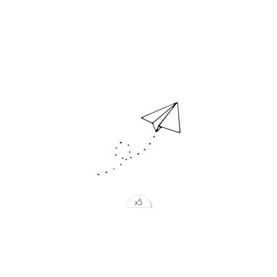 Tatouage éphémère : Avion en papier