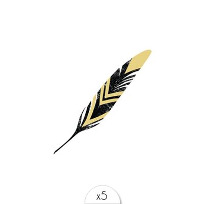 Temporary tattoo: Black and gold feather