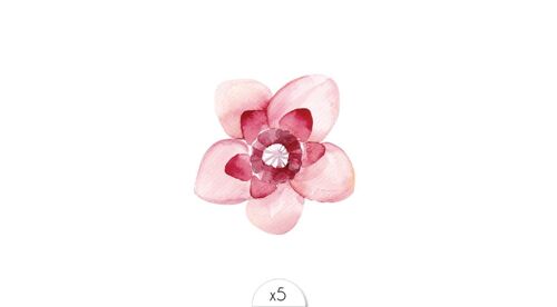Tatouage éphémère : Fleur rose pâle et fuchsia
