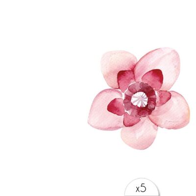 Tatouage éphémère : Fleur rose pâle et fuchsia