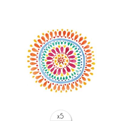 Tatouage éphémère : Mandala coloré
