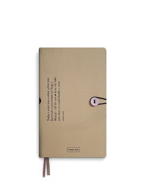 Notebook with button / Almond