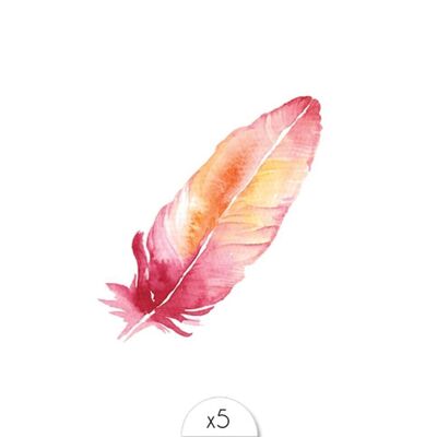 Temporary tattoo: Pink feather