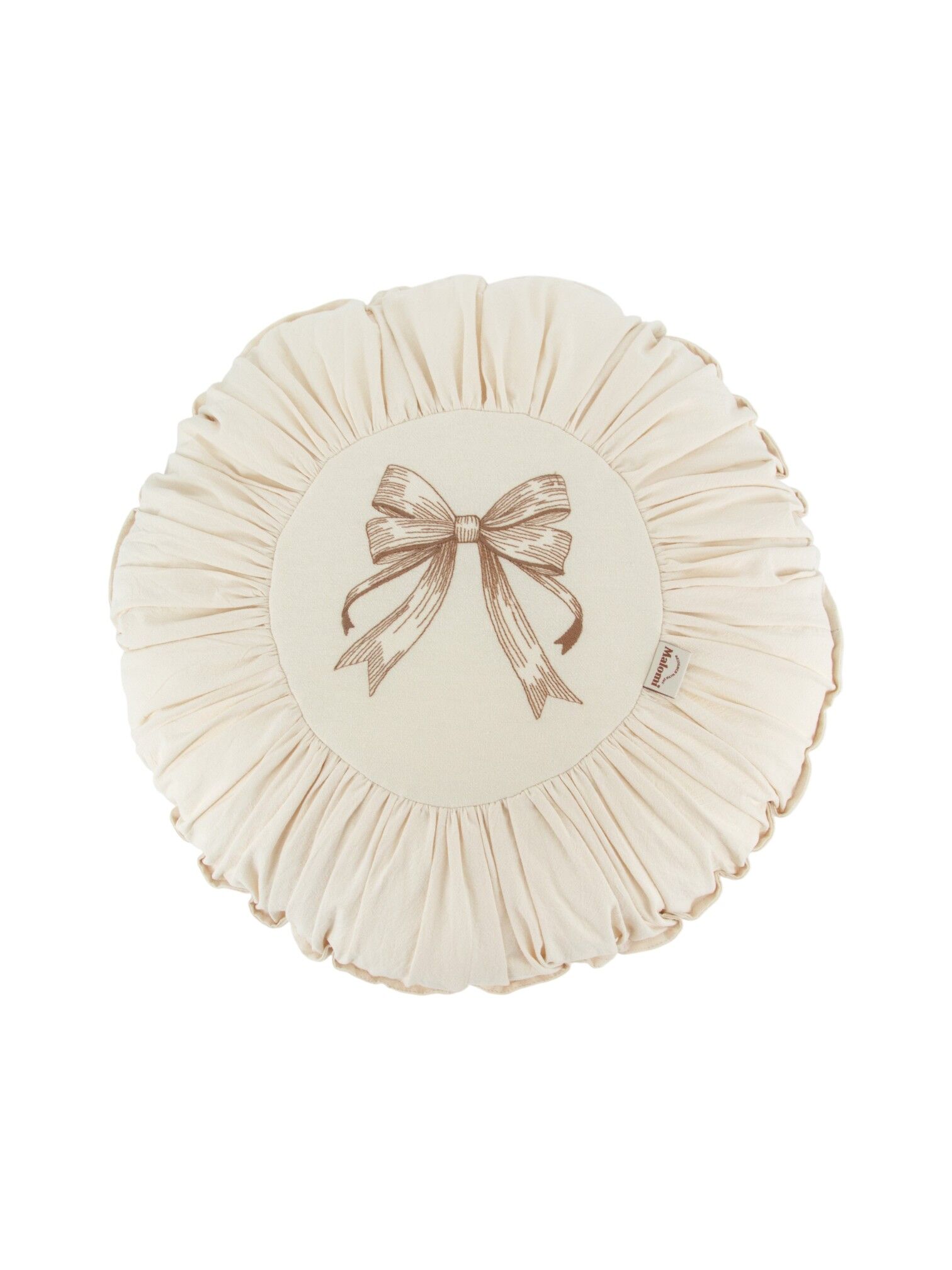 Round Washed Cotton Decorative Pillow natural