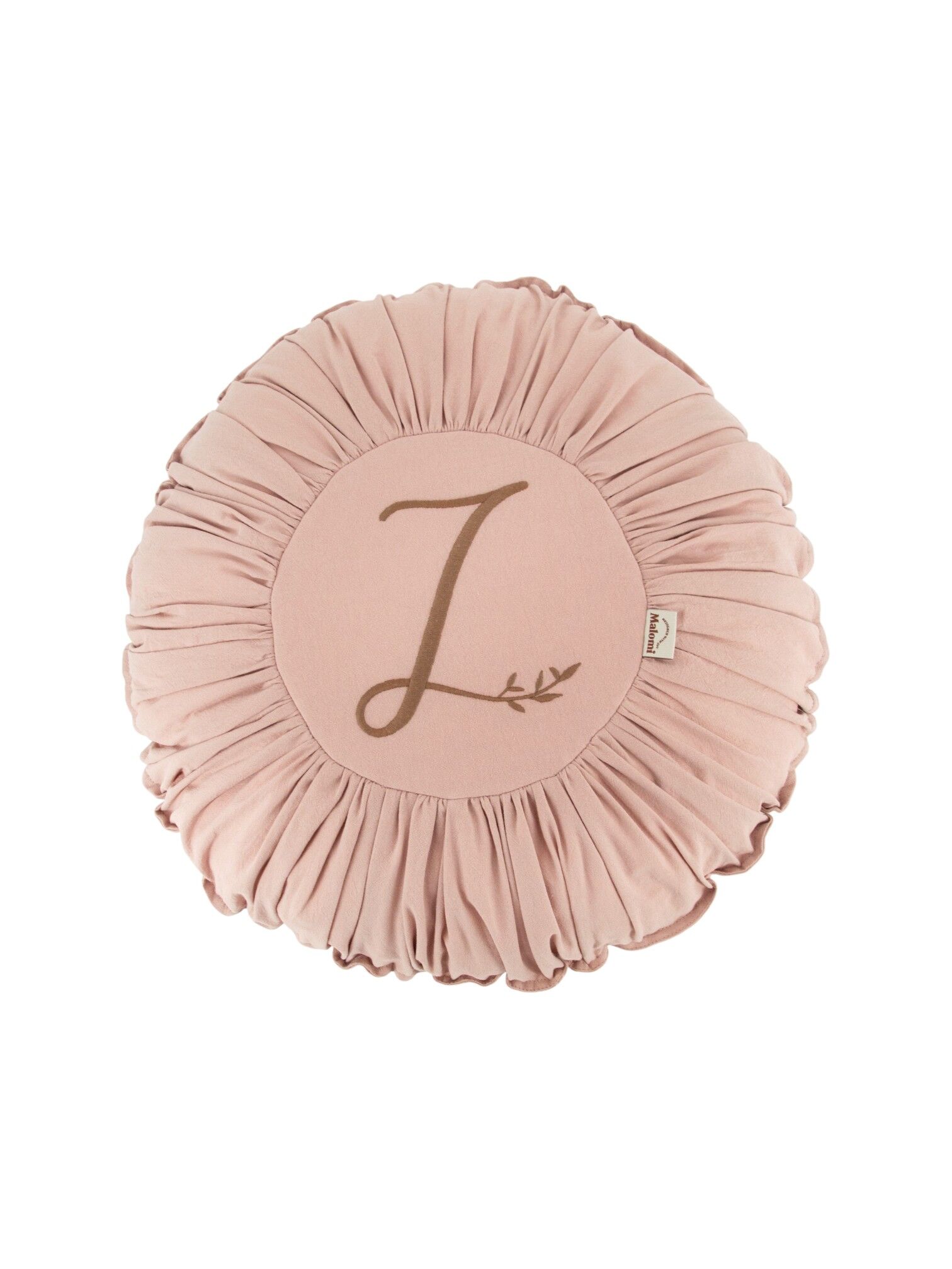 Round Washed Cotton Decorative Pillow pink