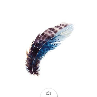 Temporary tattoo: Blue-gray spotted feather