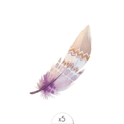 Temporary tattoo: beige Indian feather