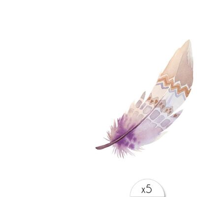 Temporary tattoo: beige Indian feather