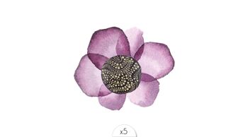 Tatouage éphémère : Fleur dorée et violette 1