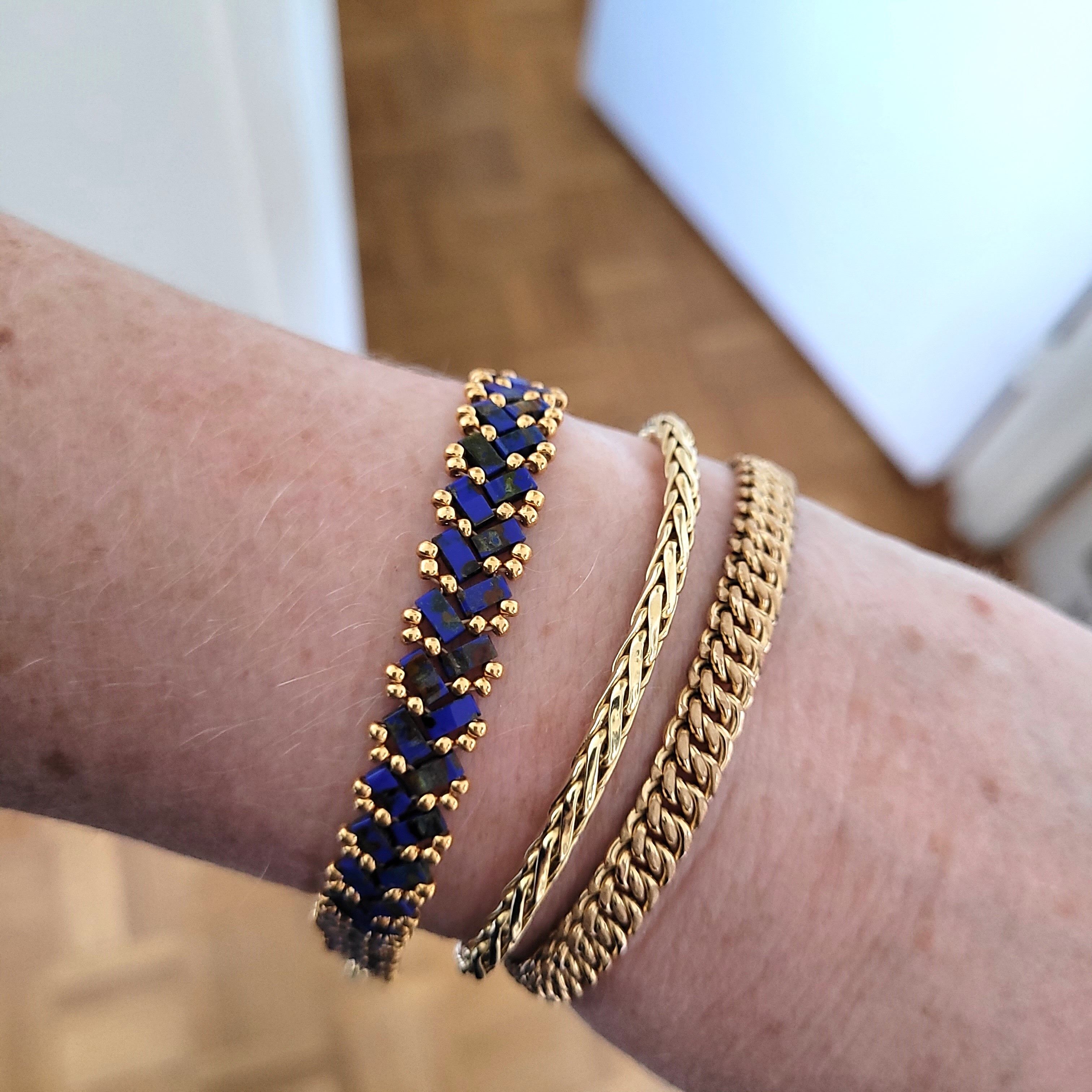 Bracelet tissé - Bleu picasso - Eté - MAROUSSIA
