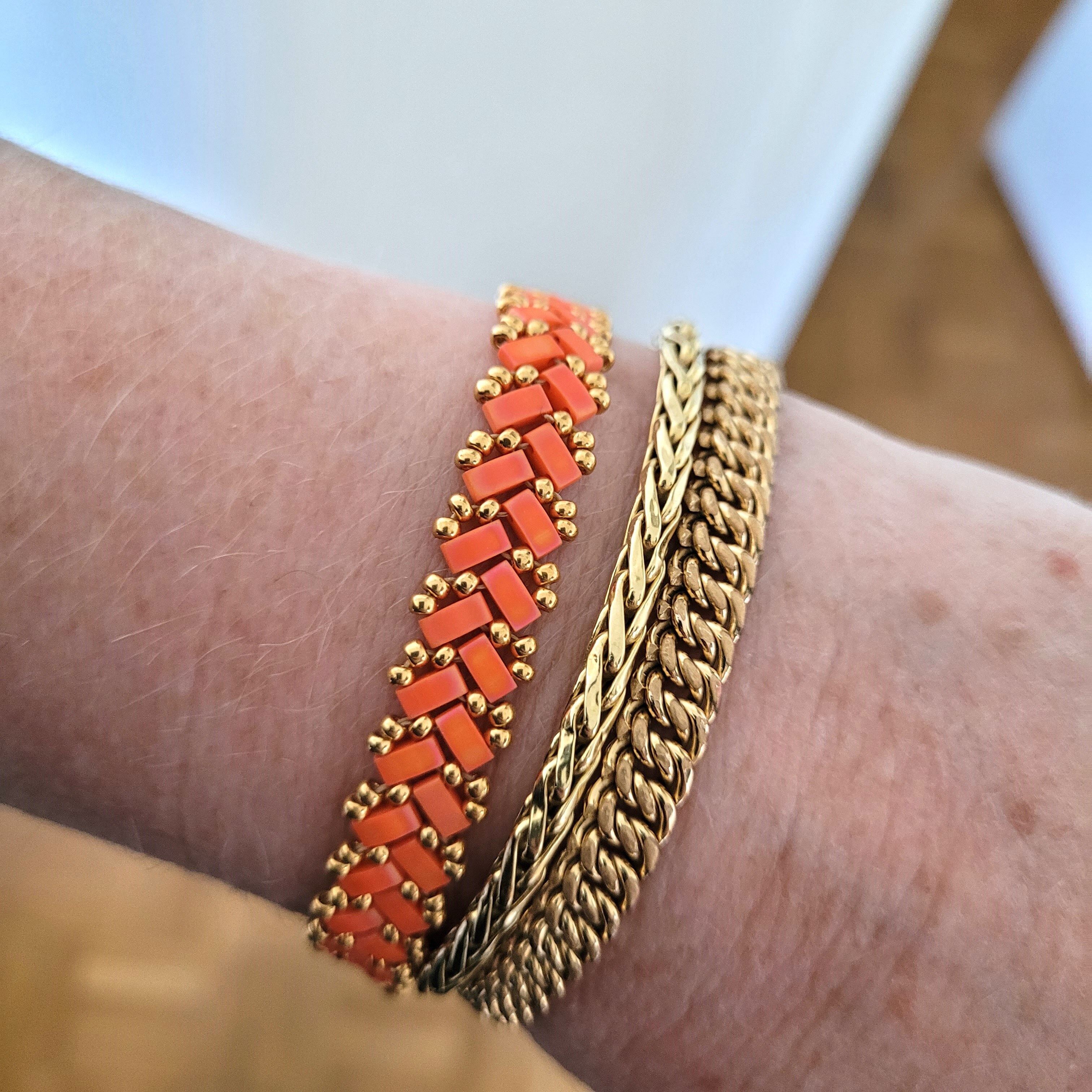 Bracelet tissé - Orange - Eté - MAROUSSIA