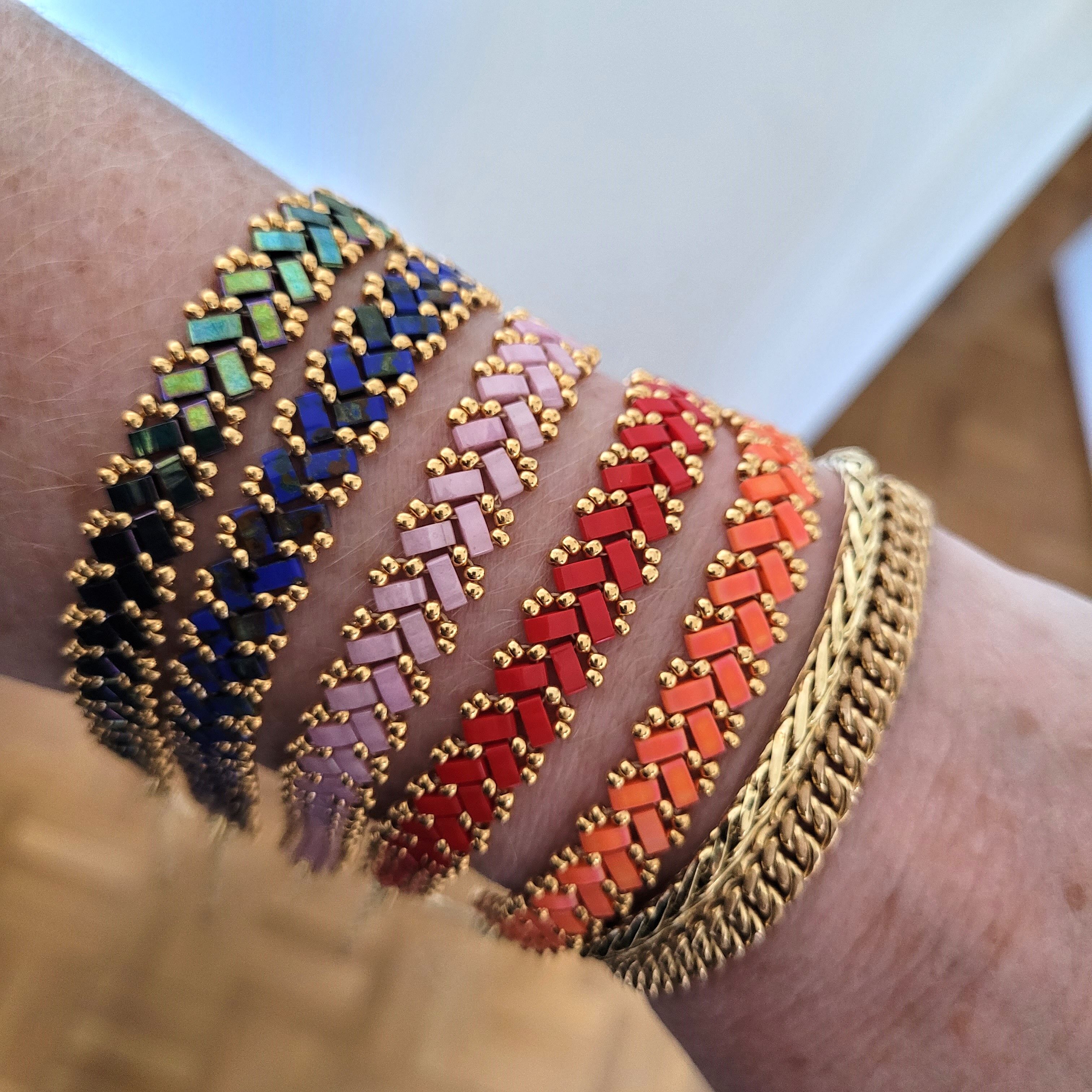 Assortiment 5 bracelets tissés - Eté - MAROUSSIA