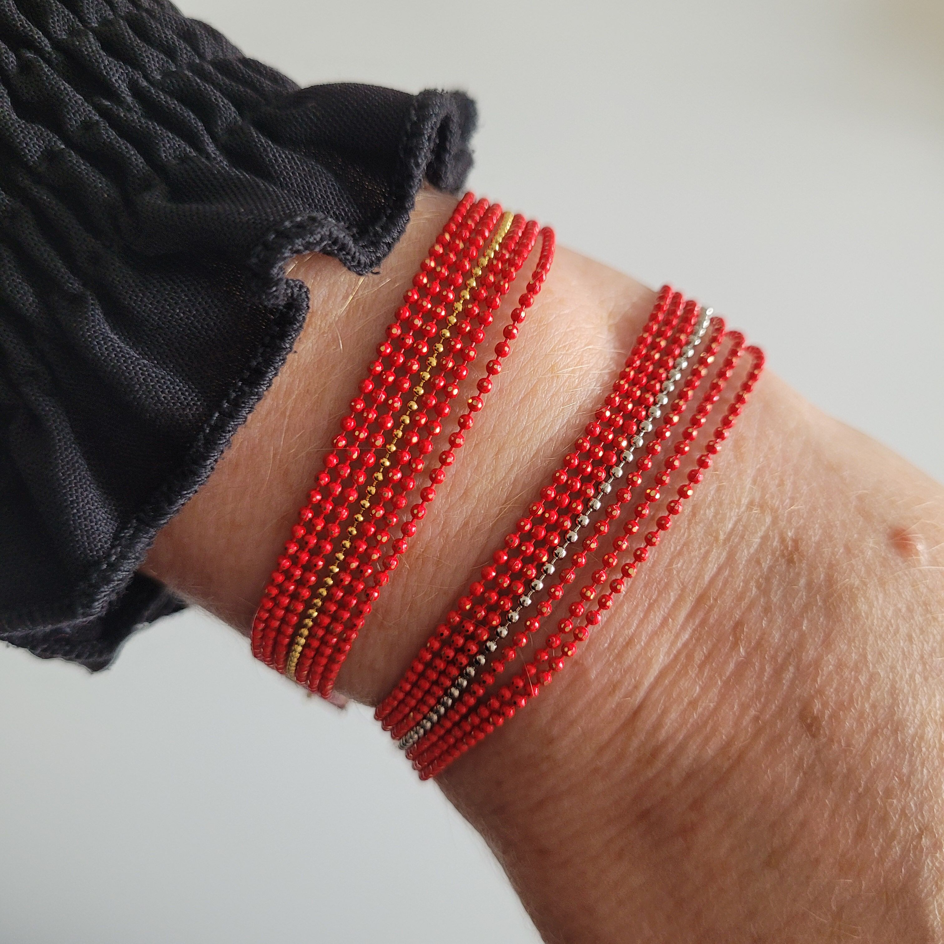 Lot de 2 bracelets - Rouge - Eté - BERENICE