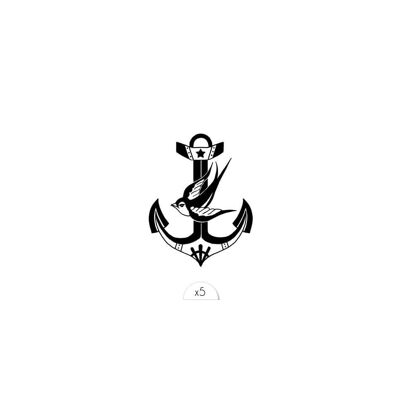 Temporary tattoo: bird anchor