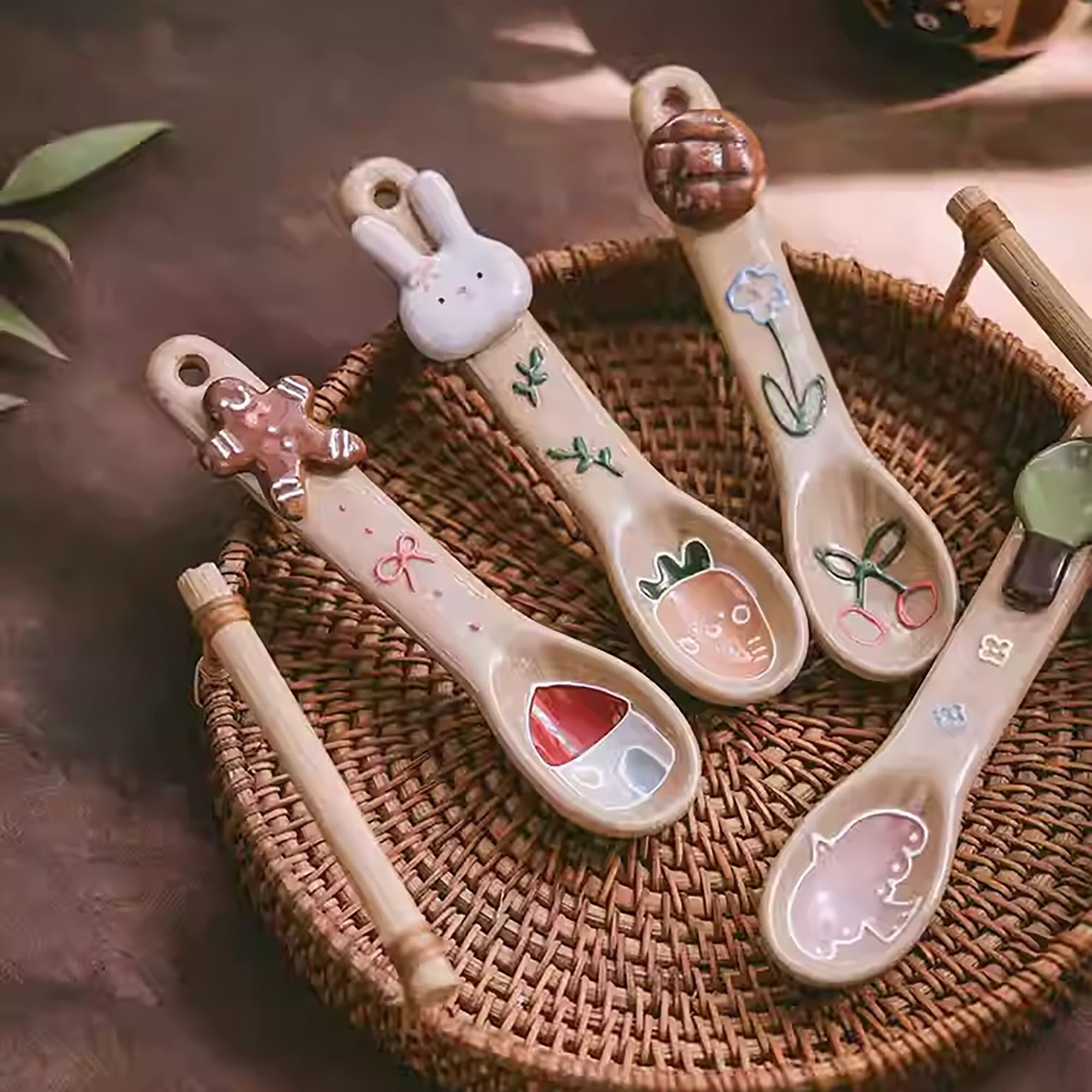 Hand-painted ceramic teaspoon
