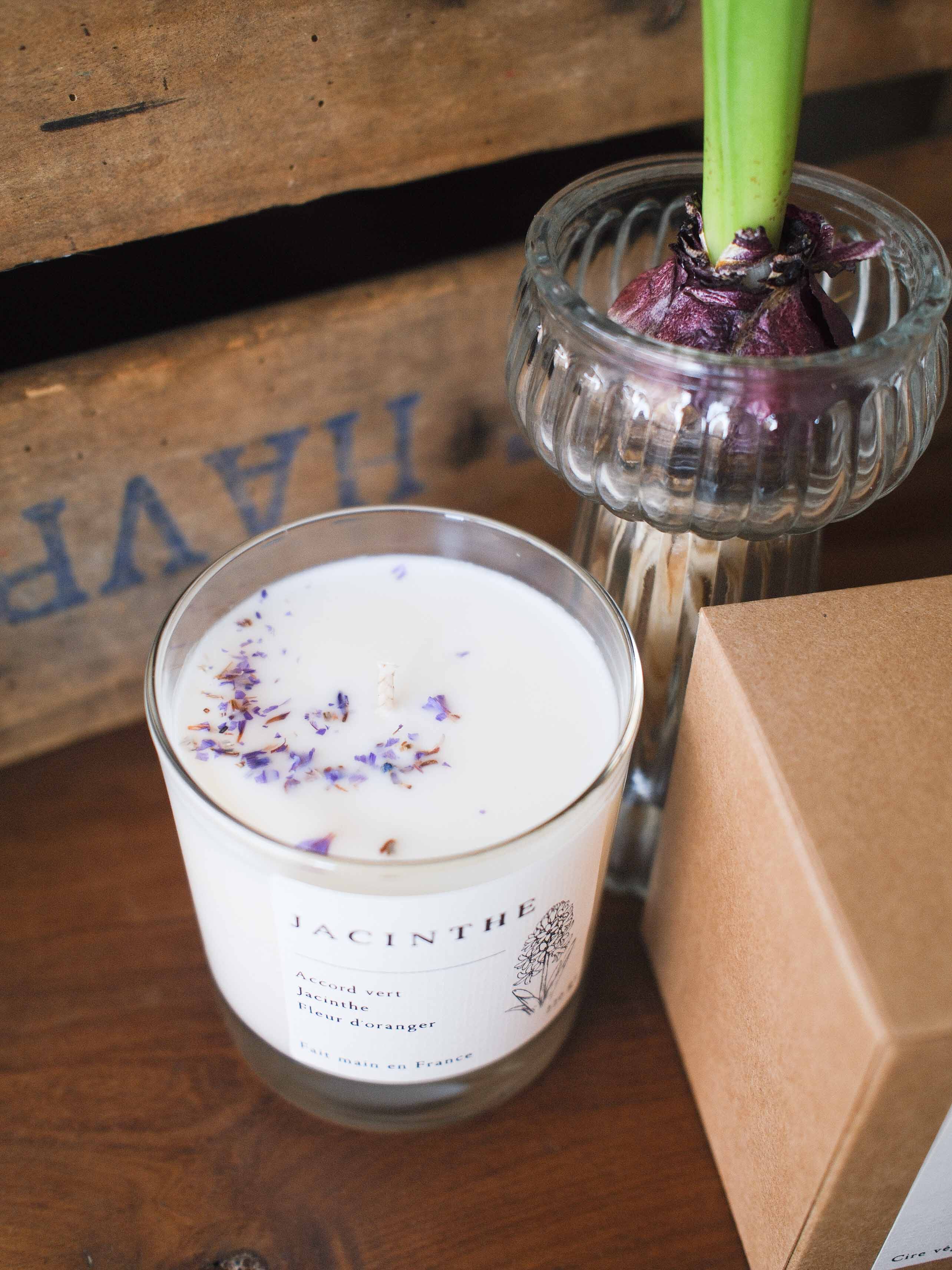 Bougie parfumée artisanale cire végétale - Jacinthe
