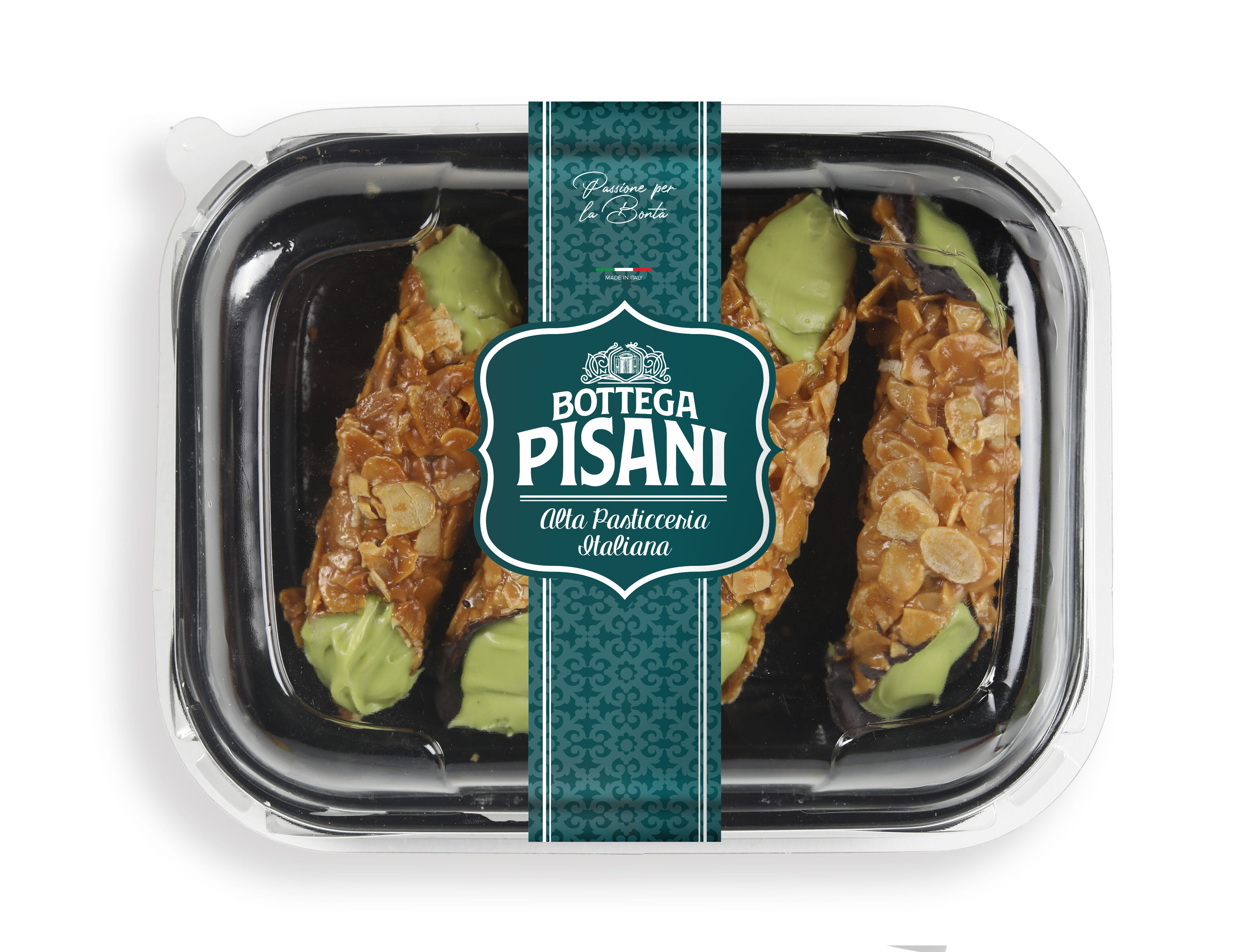 Crispy Almond Cannoli with Pistachio Cream 200g x 8 – Positano