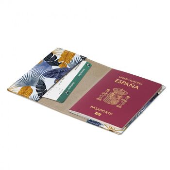 Couverture de passeport de voyage et de vaccination BLUPALMGOLD Tyvek® 2