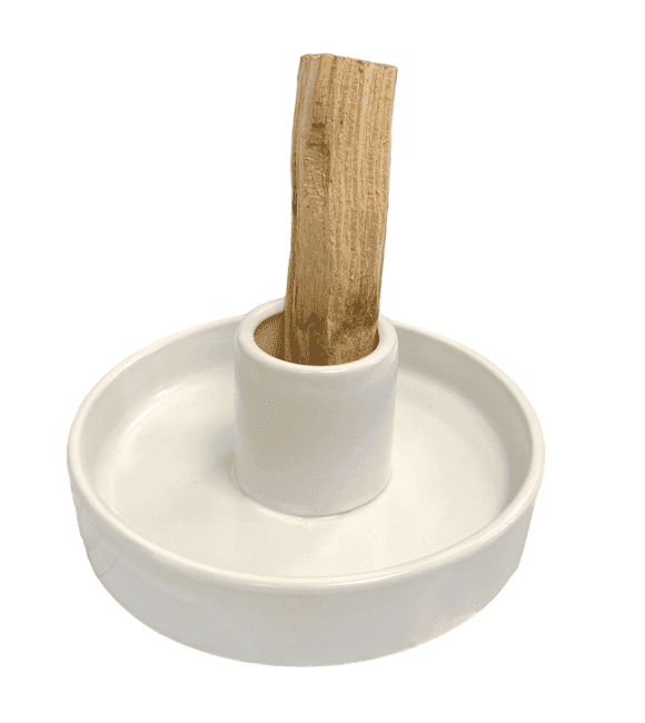 White Ceramic Incense Holder for Palo Santo 10.5cm