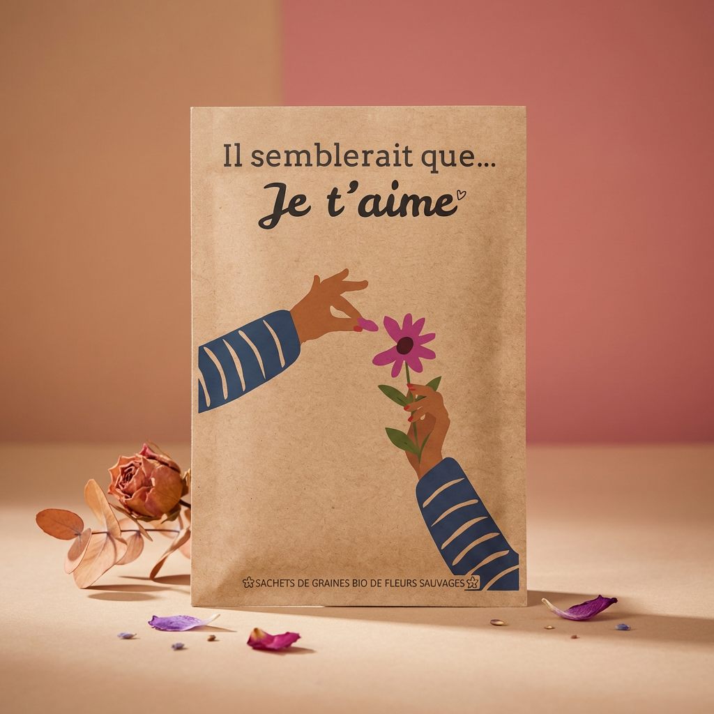 Seed packet with a message - it seems I love you - love