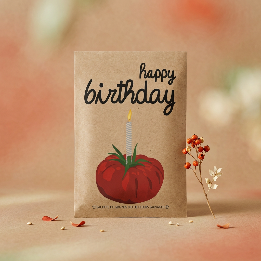 Seed packet with message - happy birthday - birthday