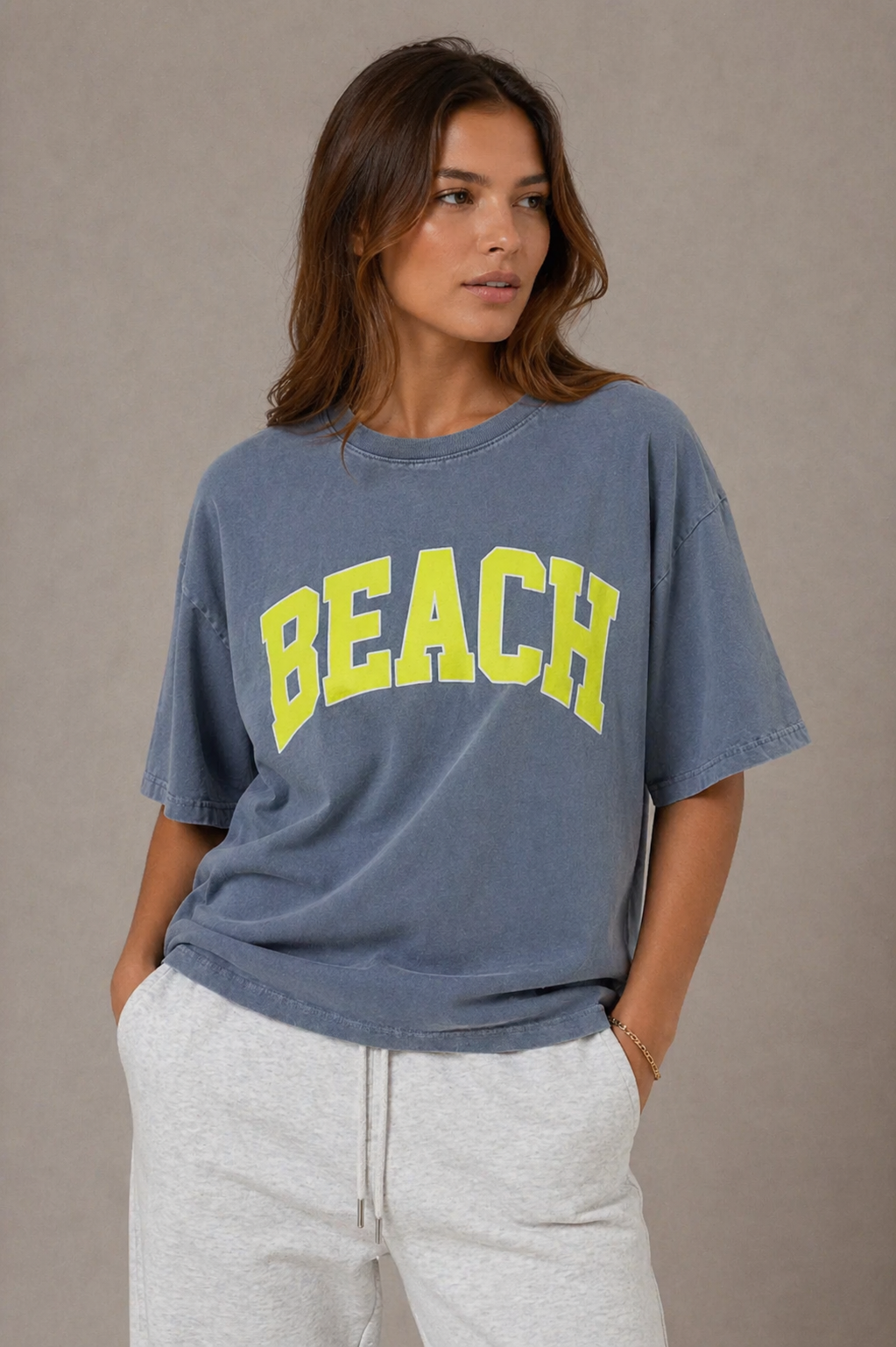 T-shirt couleur unie avec graphique - BEACH - Pack de 3: TU