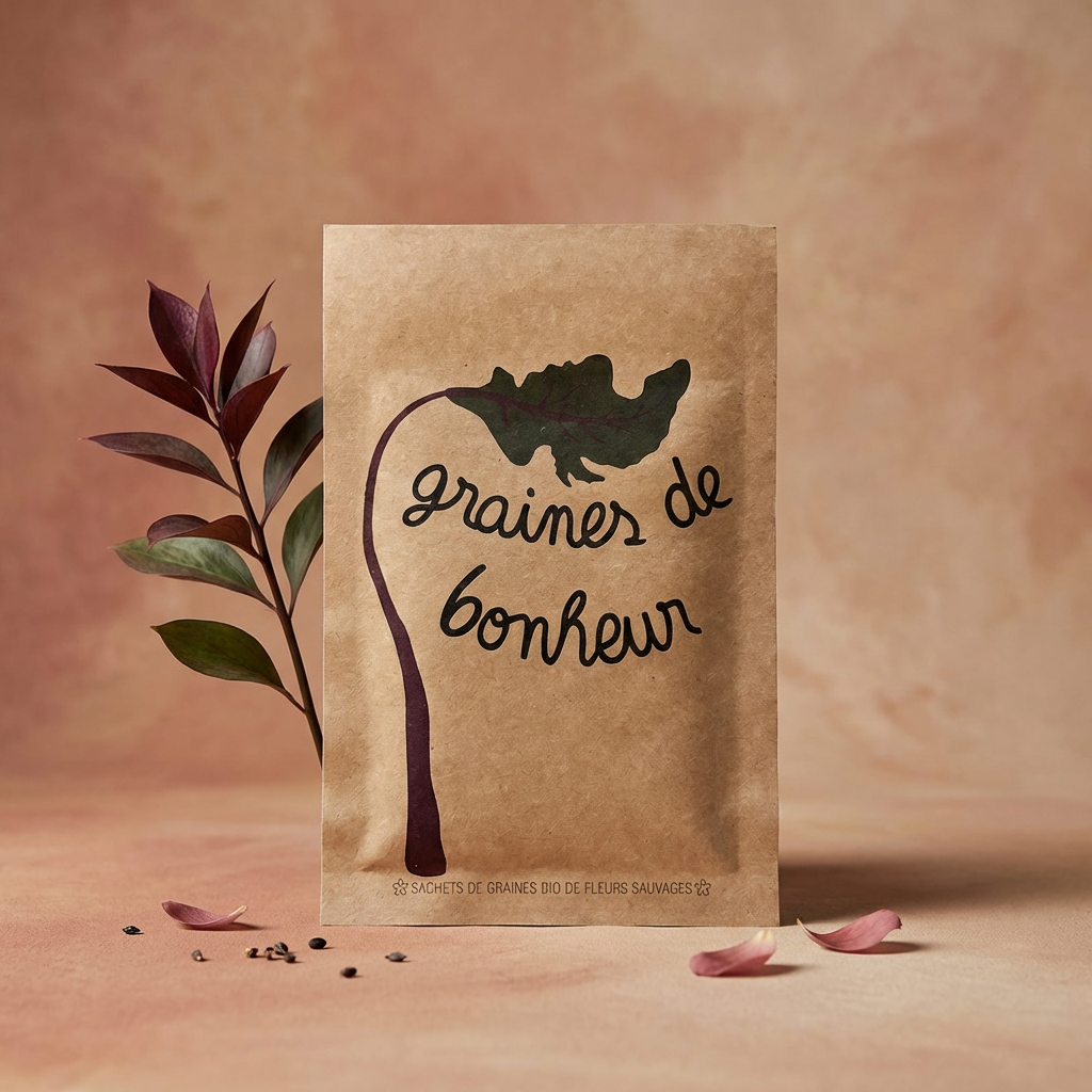 Seed packet with a message - Seeds of happiness