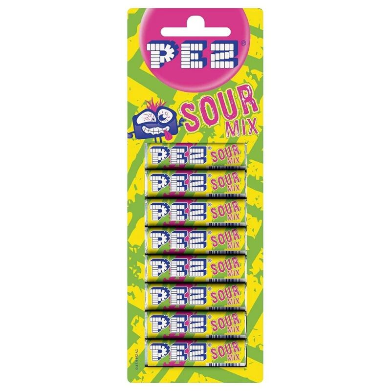 PEZ Blister Pack of 8 Sour Refills – Pack of 12