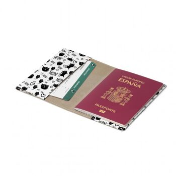 Couverture de passeport de voyage et de vaccination MEOW Tyvek® 2