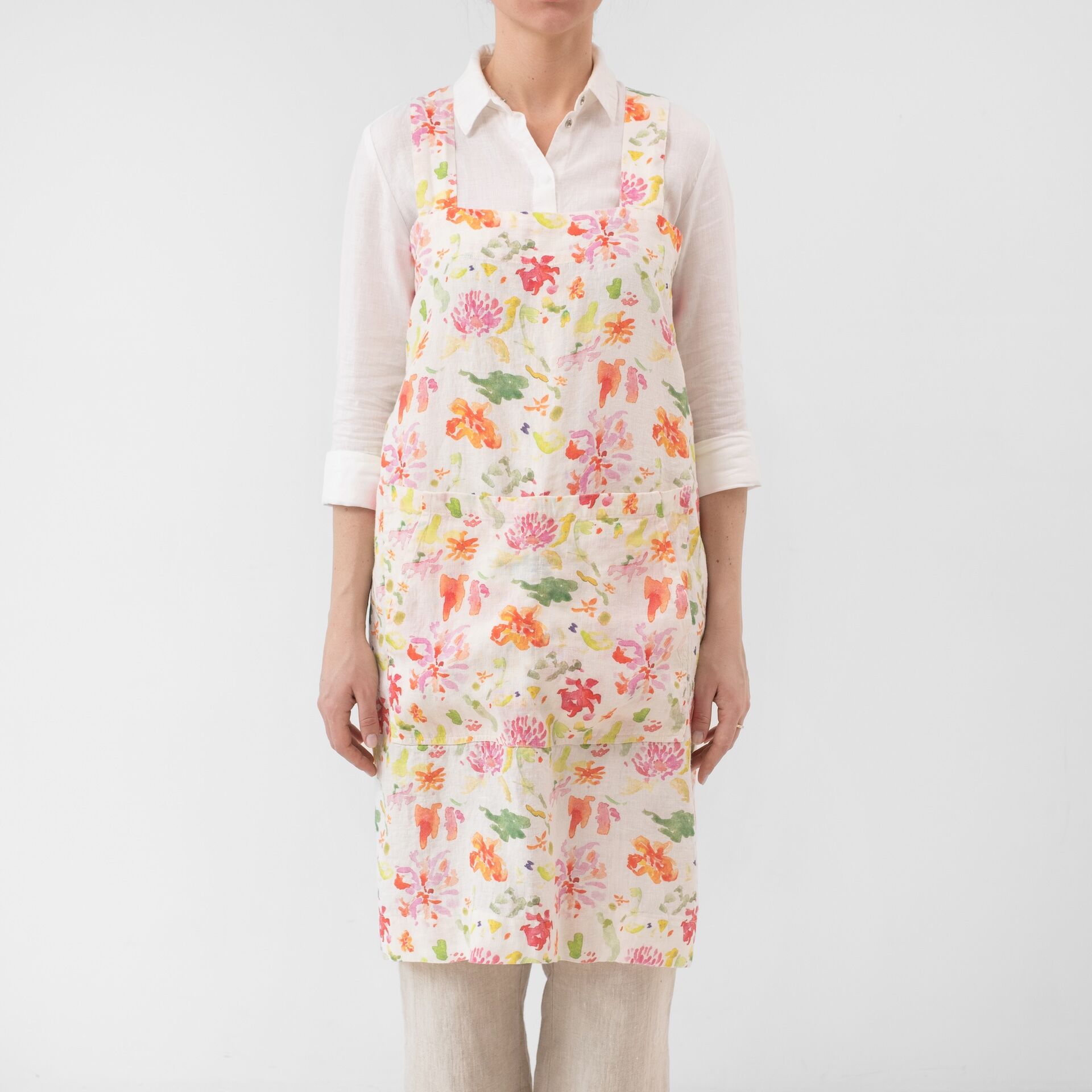 Wildflower Flow Linen Pinafore Apron