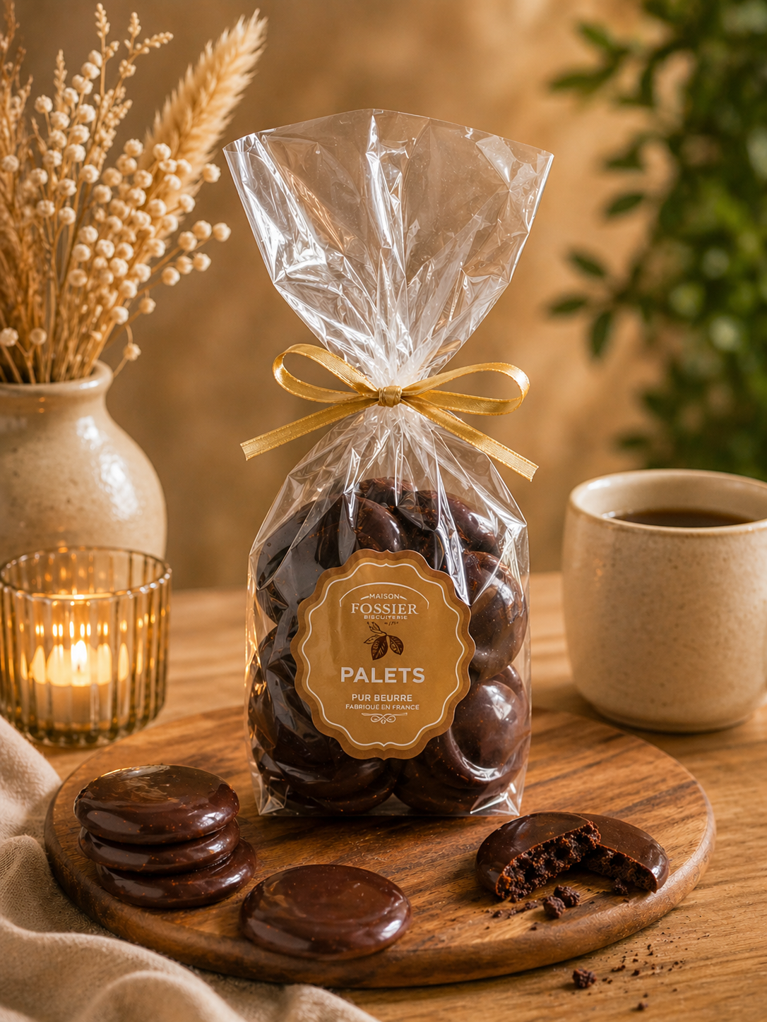 Almond shortbread cookies coated in dark chocolate