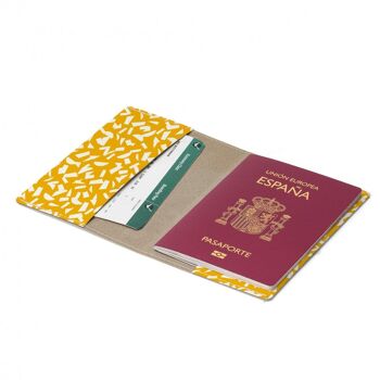 Couverture de passeport de voyage et de vaccination Tyvek® SEMBLANCE JAUNE 2