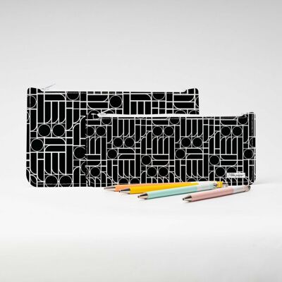 BAUHAUS BLACK Tyvek® pencil case with zip