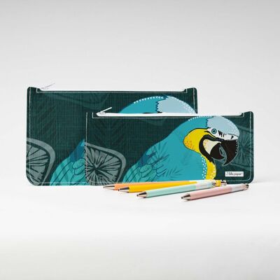 BLUE MACAW Tyvek® pencil case with zip