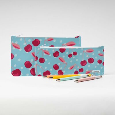 CHERRIES Tyvek® pencil case with zip