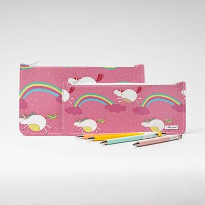 UNICORN ON CLOUDS Tyvek® pencil case with zipper