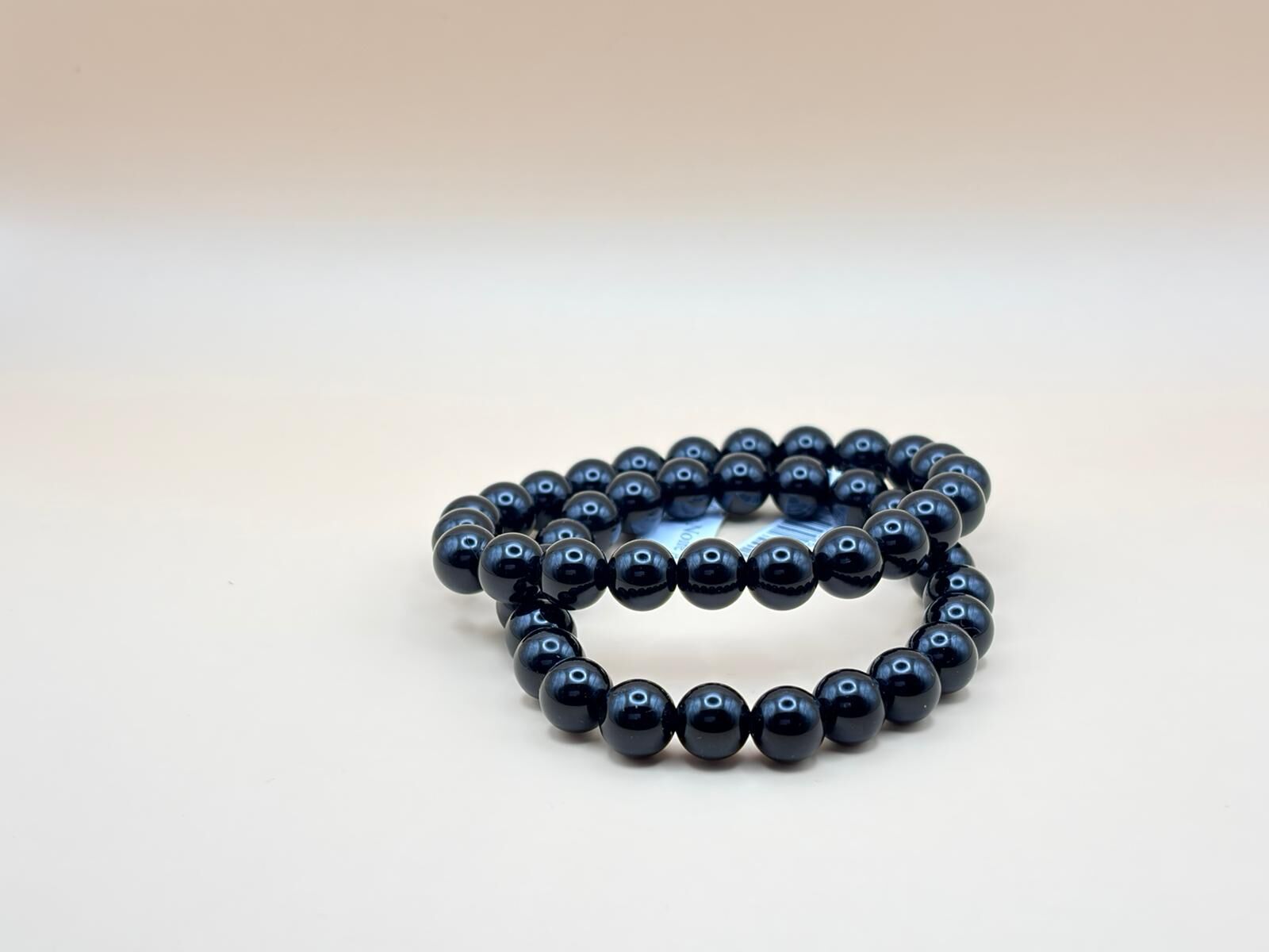 BRACELET PIERRE RONDE OBSIDIENNE NOIRE