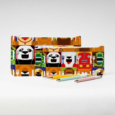 HUNGRY ANIMALS Tyvek® pencil case with zipper