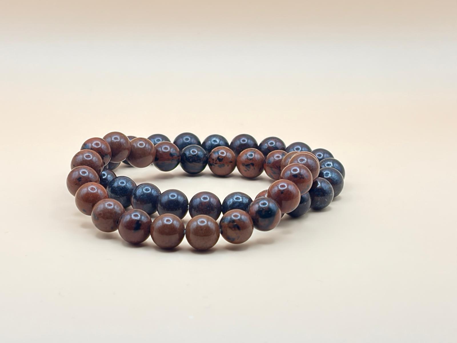 BRACELET PIERRE RONDE OEIL DE FER