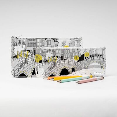 MIDNIGHT ON A BRIDGE Tyvek® pencil case with zipper