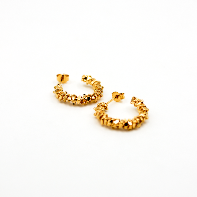 Small beaded hoop earrings - MANON