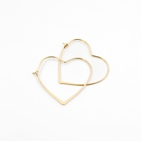 Creole earrings with thin hearts - MANON