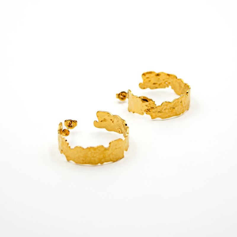 Hammered Creole Earrings - MANON