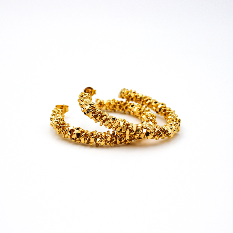 Large beaded hoop earrings - MANON