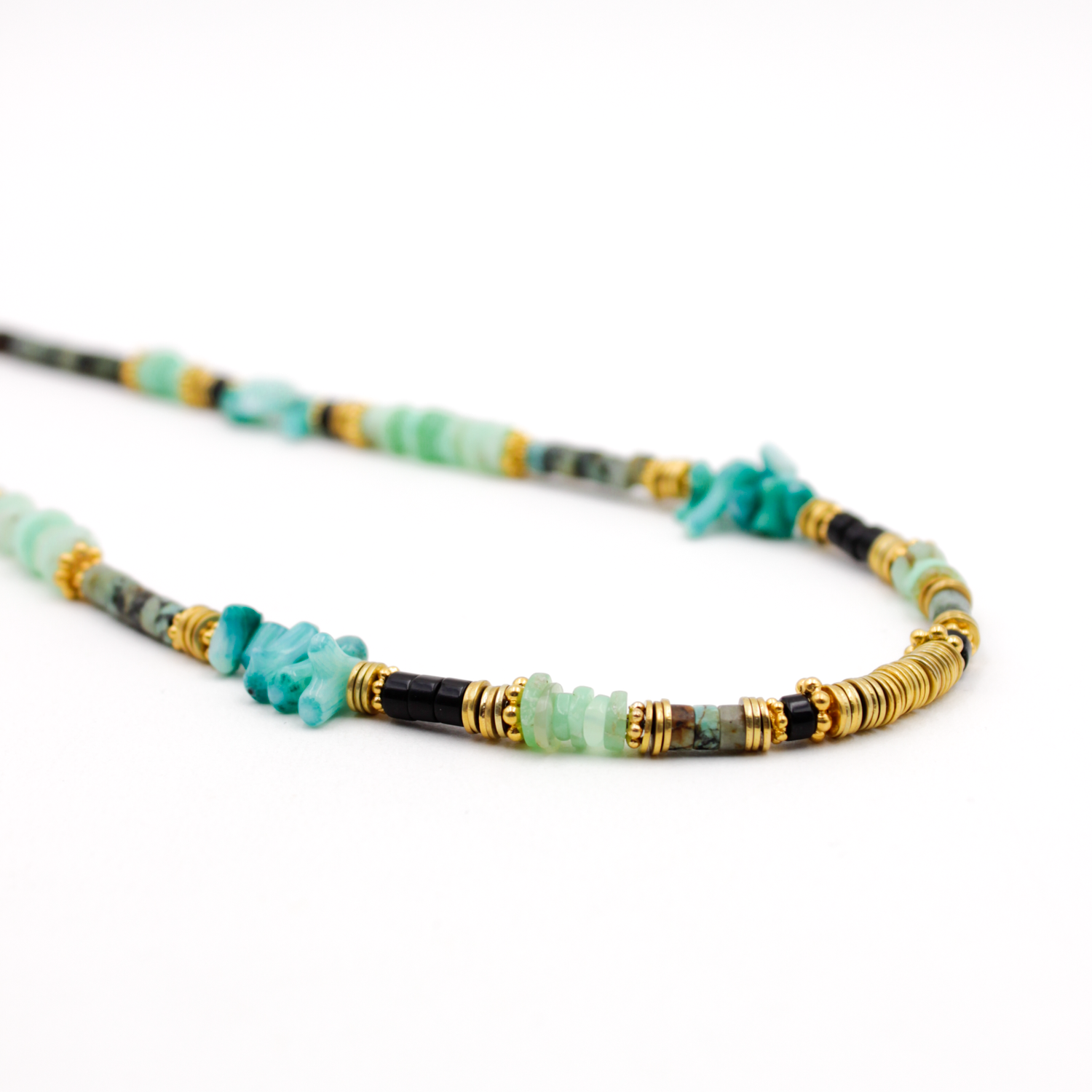 Heishi and crunch necklace - ALBA