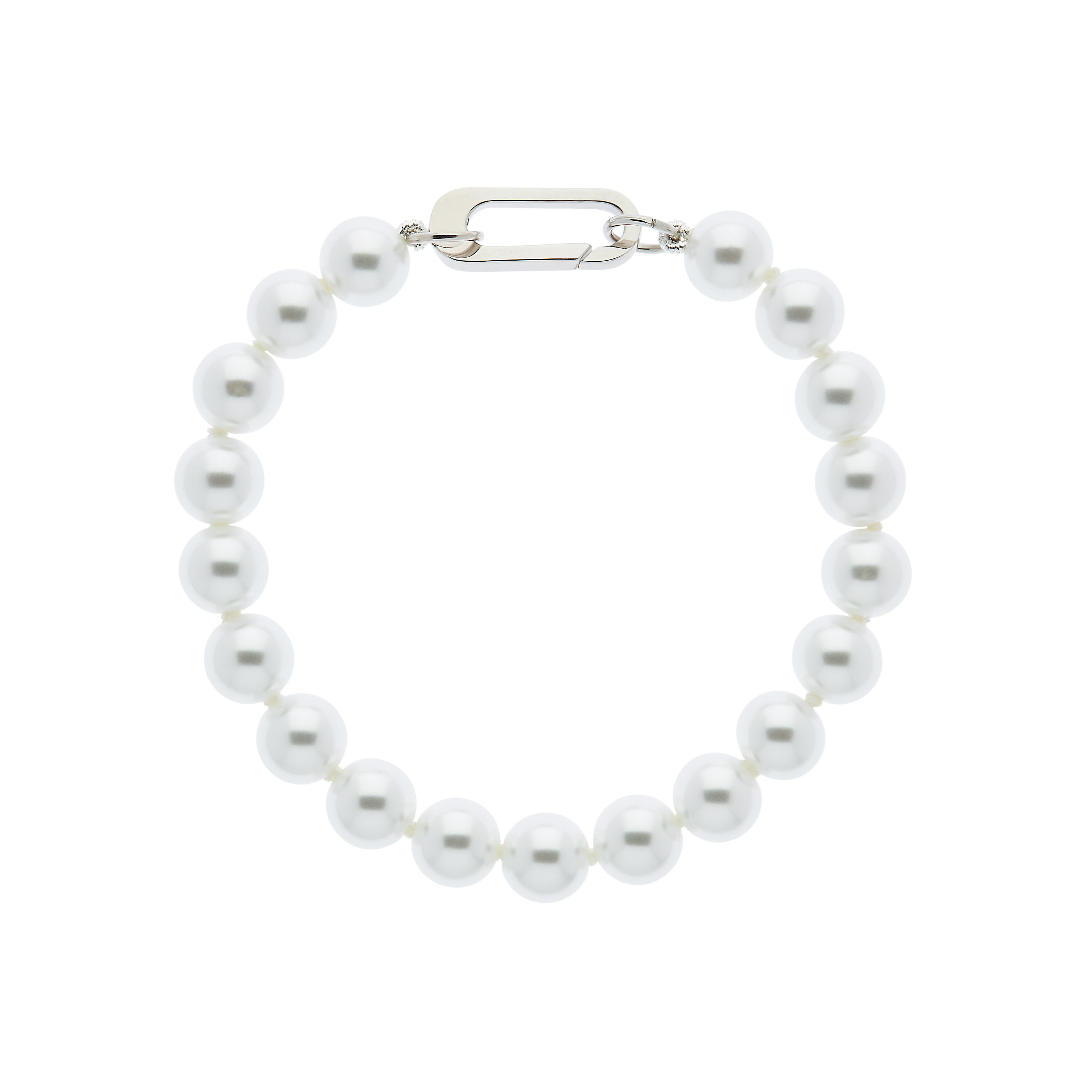 Bracelet en fausse perle de 8 mm et fermoir en platine